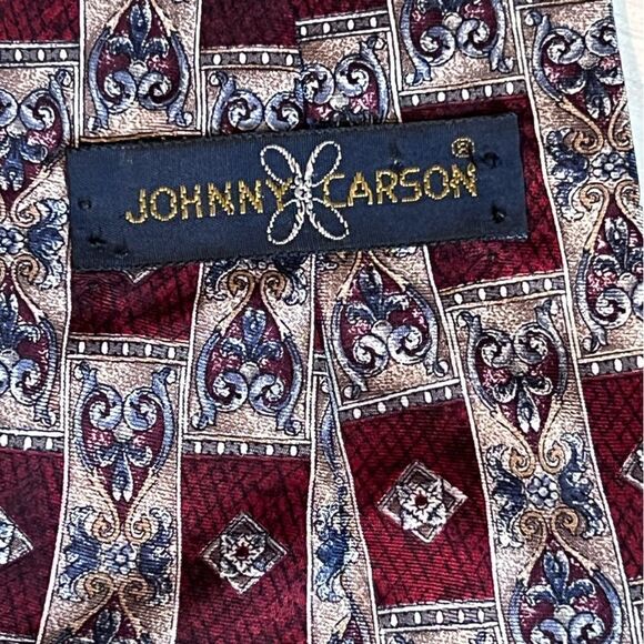 Johnny Carson Mens Silk Tie - Picture 6 of 6